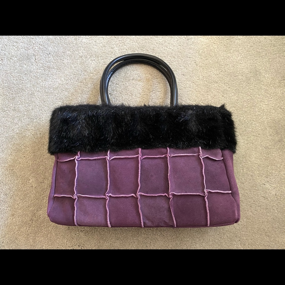 Faux Fur Purple Purse